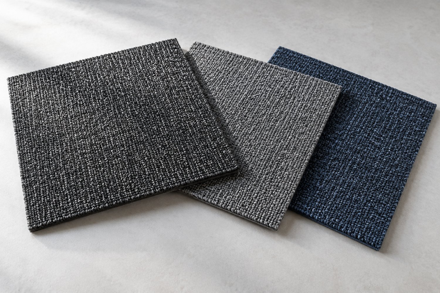 Illustrative carpet tile samples